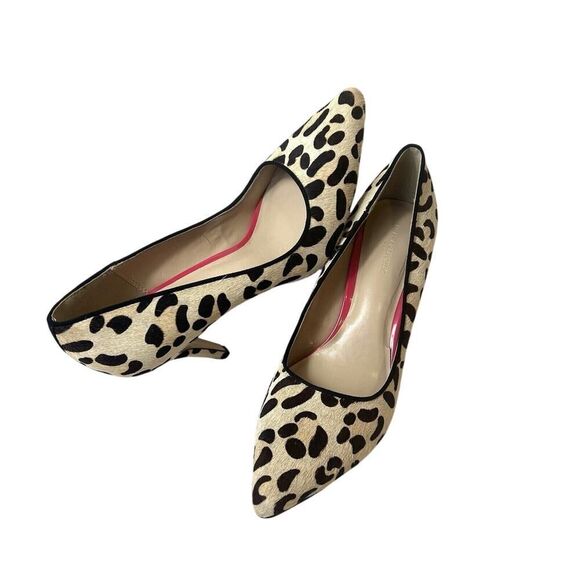 Banana Republic High Heel Pump Womens 10 Cheetah Print Leather Slip On Calf Hair - Picture 1 of 12